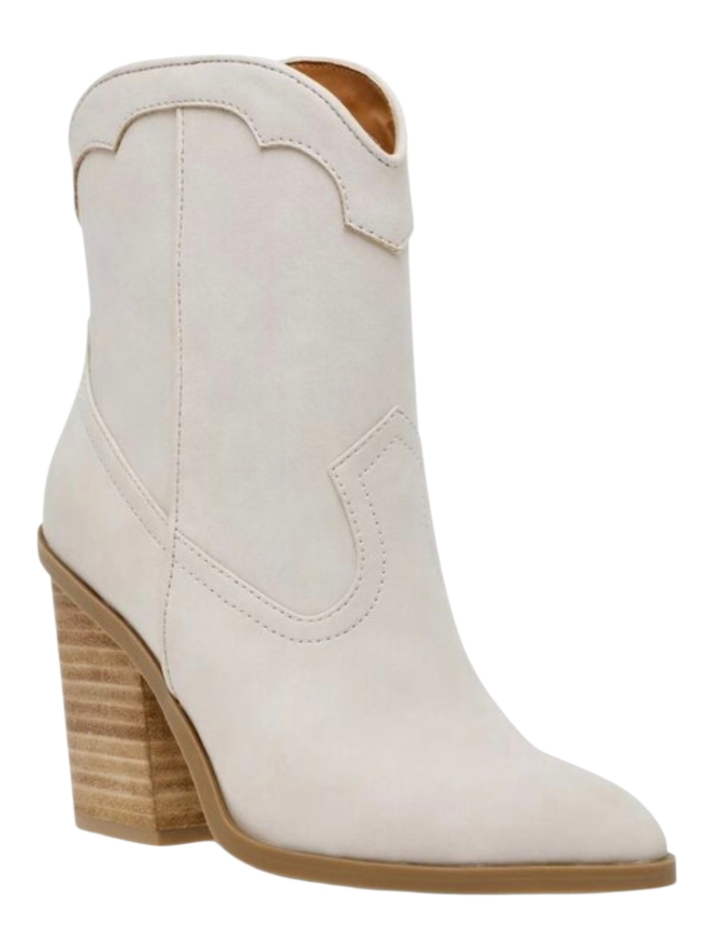 New DV BY Dolce Vita Women's Nikson Ankle Western Booties in Ivory Bone